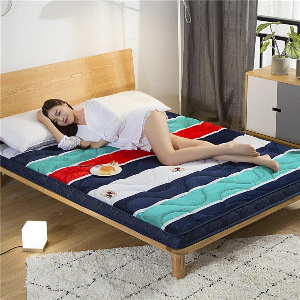 SANDM Memory Foam Tatami Mattress, Hypoallergenic Fiber Mattress Topper Foldable Mattress Pad Comfort Portable Futon Mattress-I 100x200cm(39x79inch)