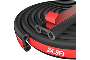 NAYOTAA 24.9FT Tailgate Seal, Adhesive Tonneau Cover Seal, Truck Bed Camper Shell Seal, Automotive Weather Stripping with Double Hole, Tailgate Seals for Pickups Trucks Campers Cars