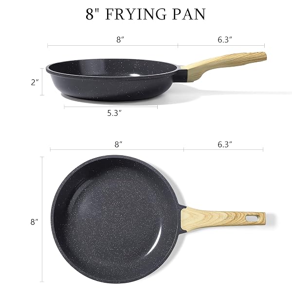 GIPP NON STICK FRYING PAN – 8″ NONSTICK PAN SKILLET WITH CERAMIC COATING,NON TOXIC FRY PANS FOR COOKING, OMELETTE PAN WITH STAY COOL HANDLE, INDUCTION COMPATIBLE, PFAS/PTFE/PFOA FREE (GRAY)