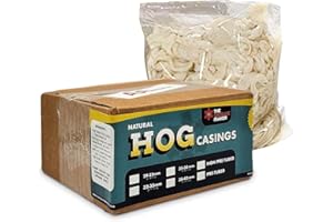 The Sausage Maker® Natural Hog Sausage Casings 29 To 32 MM 90 Yards Whole Hank, Stuffs Over 70lb Meat, North American Edible Pork Link Casing, Italian, Country Breakfast, Bratwurst, 1 1/8"-1 1/4" Dia