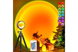 Balkwan Sunset Lamp Projection Rotation LED Romantic Modern Floor Stand Night Light with USB for Living Room Bedroom Aesthetic Decor Christmas Party Gifts Idea for Girls Women (16 Colors)