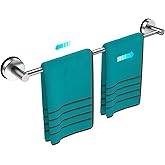 Towel Bar for Bathroom Wall,Adjustable 12~21 Inch Towel Racks for Bathroom Wall Mounted, Towel Holder for Glass Shower Door,Bathroom Accessories,Apparment Essentials,Home Decor-Silver