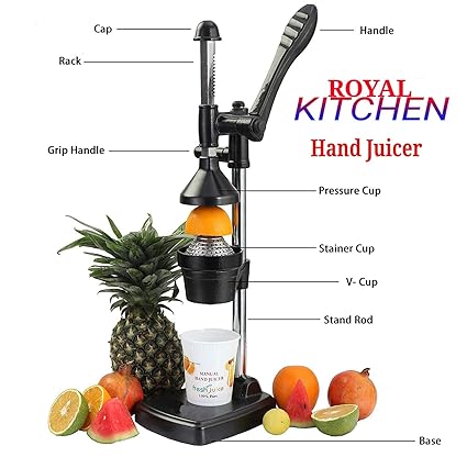 Royal World Kitchen Aluminium Hand Press Juicer (Black)