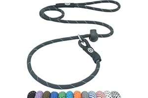 Hiado Slip Lead Dog Leash Reflective with Stopper Loop Rope Training No Pull for Small Medium Large Dogs 6ft Black