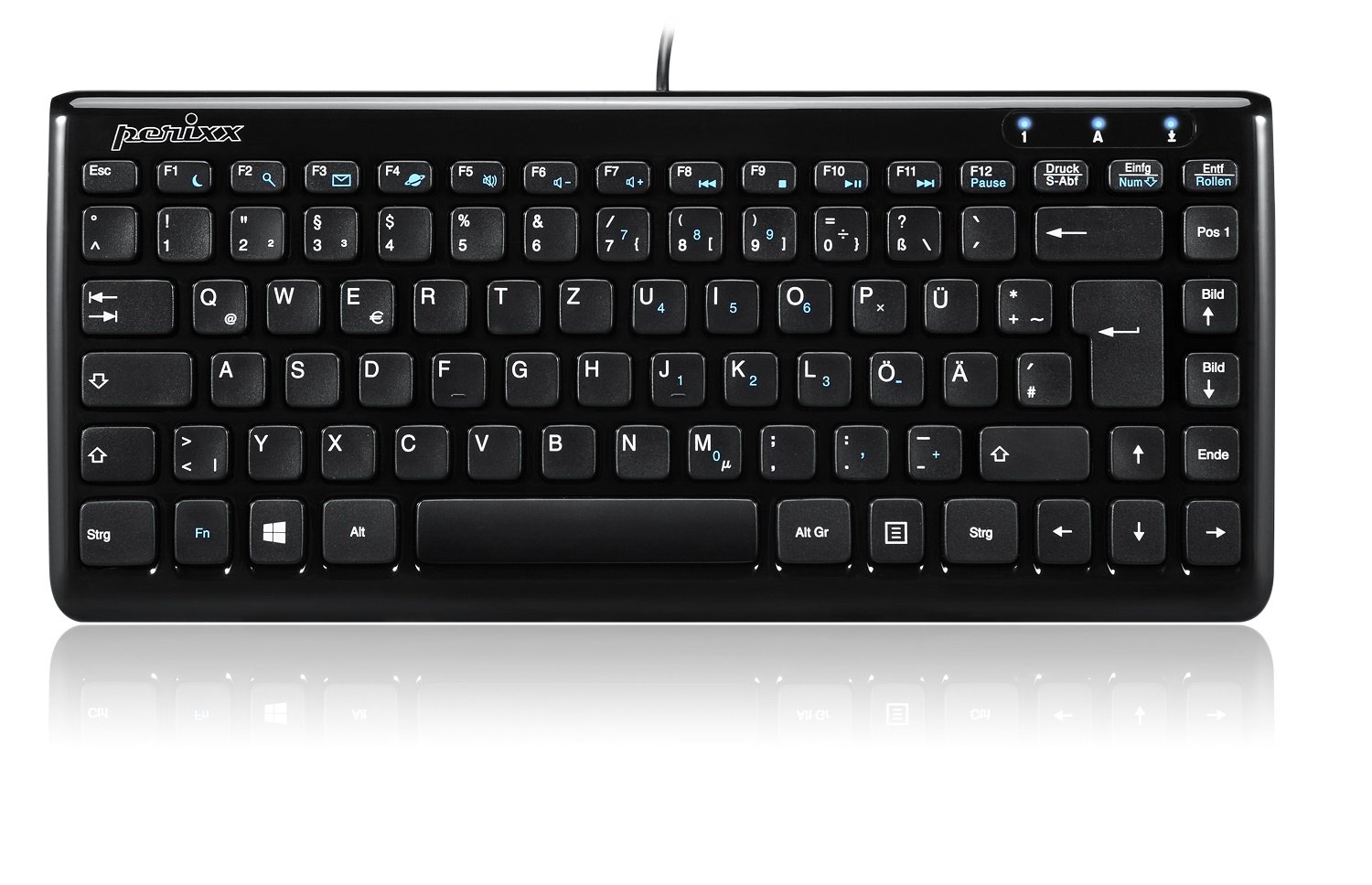 Perixx PeriBoard-407 Air Keyboard USB Black (German Layout)