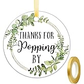 Thanks for Popping by Tags, Greenery Baby Shower Favor Tags, Bridal Shower, Wedding, 2 Inch, 50-Pack