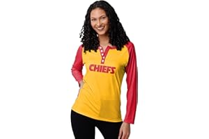 FOCO Women's NFL Team Logo Ladies Fashion Shirt Long Sleeve Henley