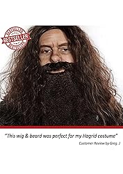 ALLAURA Brown Wizard Wig and Beard Set | Mens