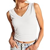 Imily Bela Womens Ribbed Tank Tops Summer Slim Fit V Neck Tops Casual Basic Knit Sleeveless Shirts