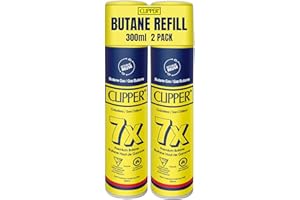 Clipper Butane Refill for Lighters – 300ml (165g), Pack of 2 Units - Universal Compatible with All Refillable Butane Lighter,