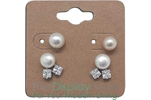 The Display Guys Pack of 100 pcs 2x2 inch (5x5 cm) Kraft Paper Necklace Earrings Display Hanging Cards for Jewelry Accessory Display