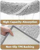 COLOR&GEOMETRY Absorbent Bath Mat 40x60 cm Non Slip Machine Washable Grey view 7