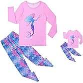QPANCY Matching Girls&Dolls Pjs Set Kids Pajamas Long Sleeve Fall Winter Sleepwear