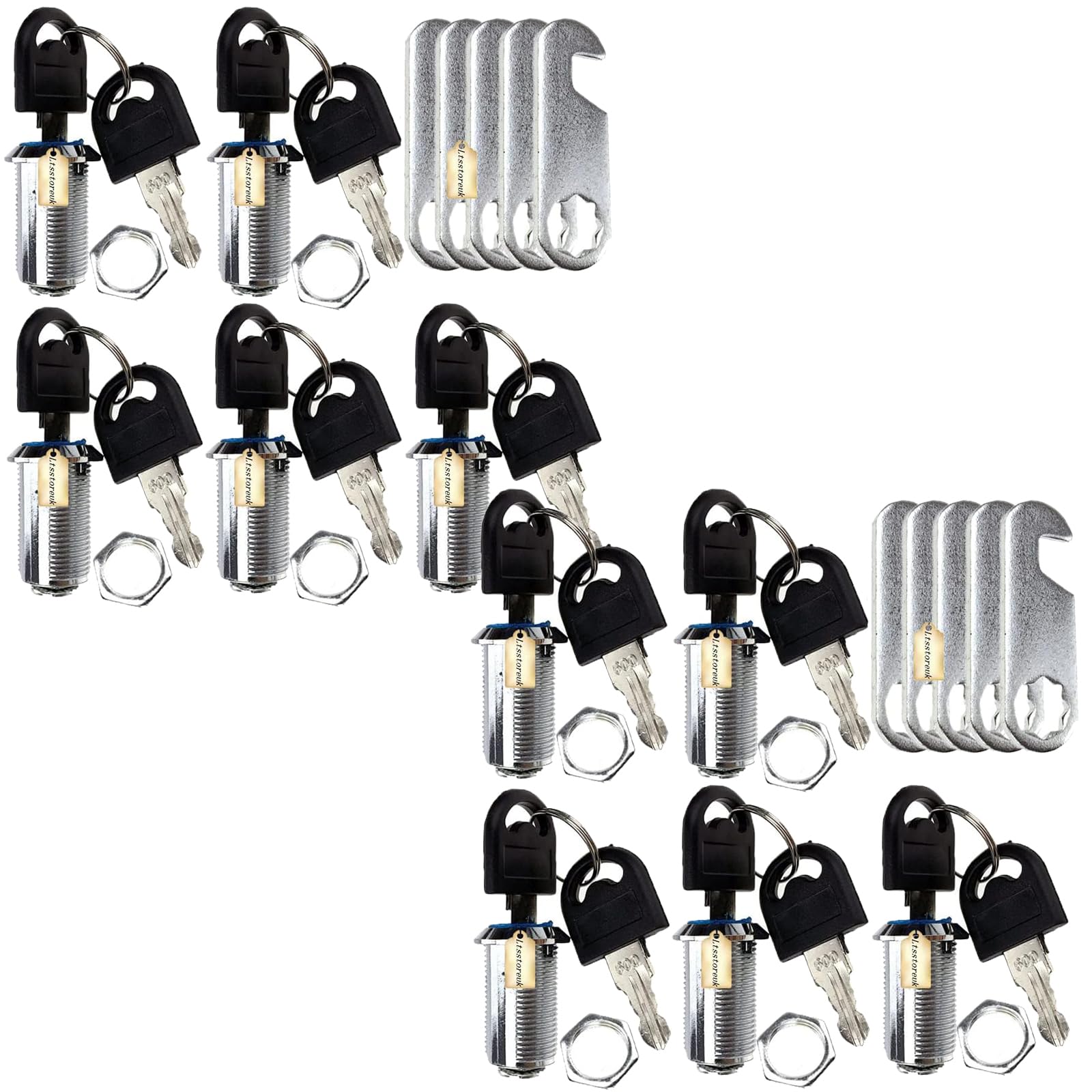 Lsgoodcare 10Pack Security Mailbox Lock Cabinet Drawer Cupboard Cam Lock 25Mm with 20 Keys, Each Lock are Different Key
