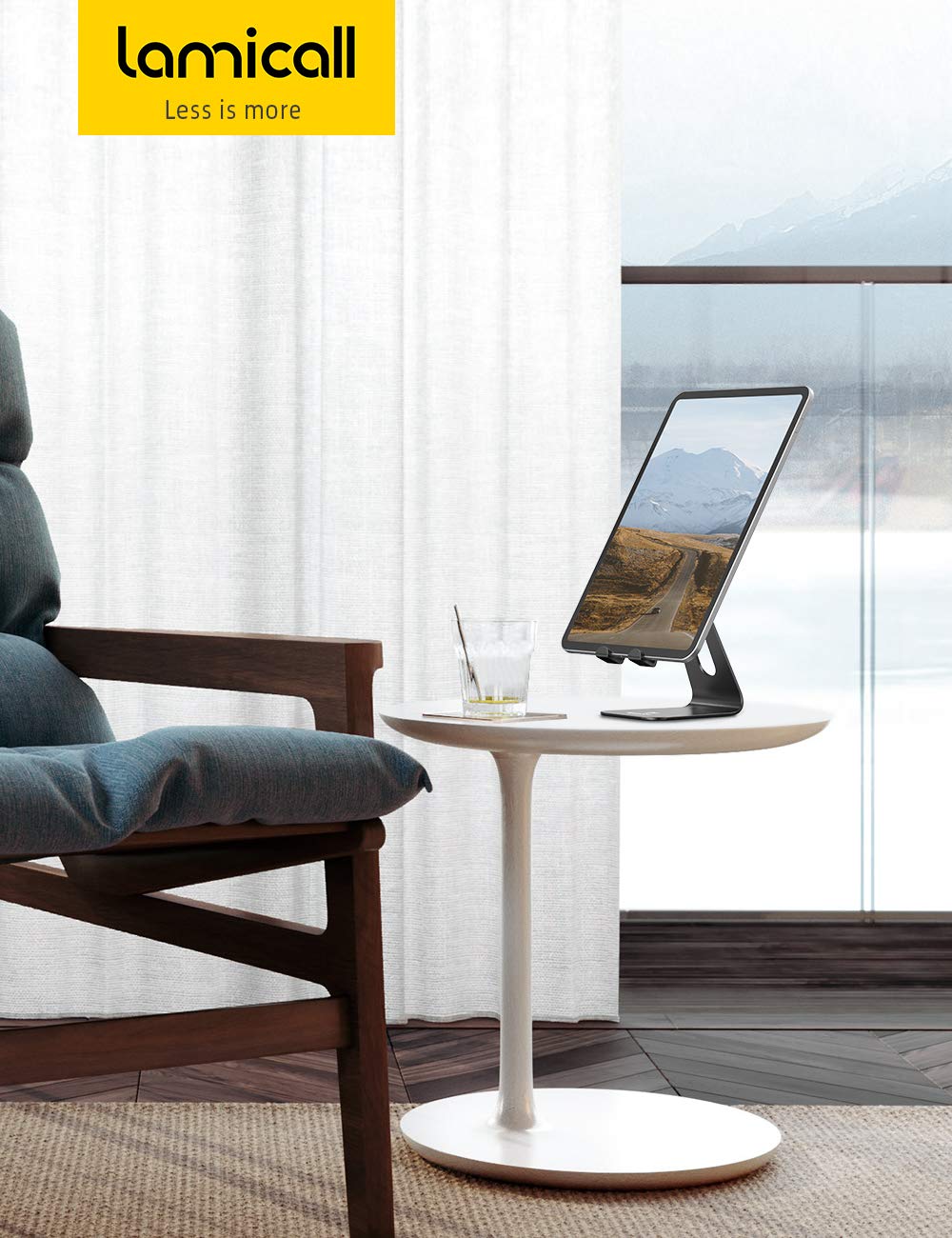 Lamicall Tablet Stand, Tablet Holder for Desk - Multi-Angle Adjustable Tablet Desktop Dock Cradle, Compatible with iPad Pro 11, 12.9, Air, Mini, Fire HD, Galaxy Tab, and Other 4-13