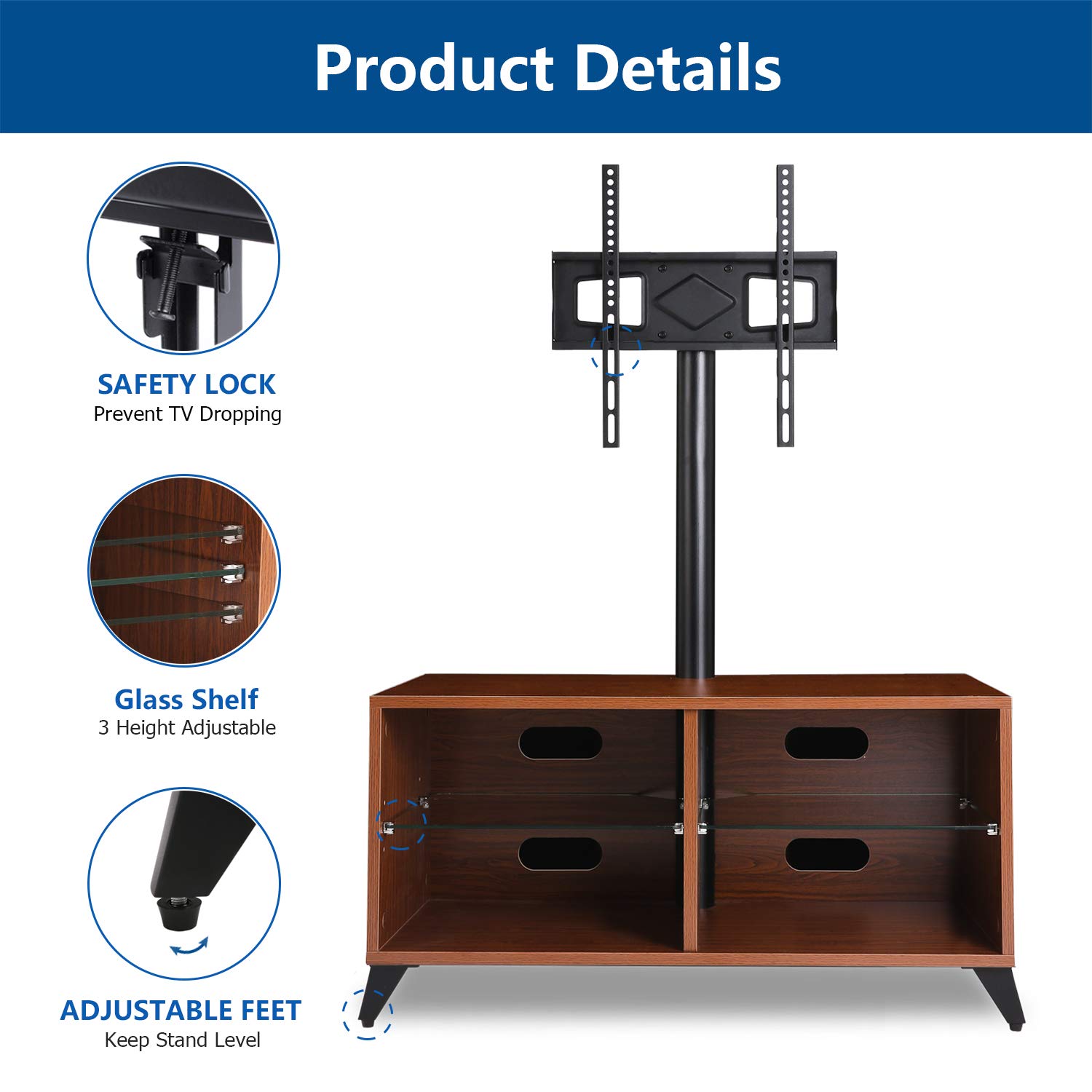 RFIVER Soporte TV Para Televisiones De 32 A 55 Pulgadas Giratorio Y