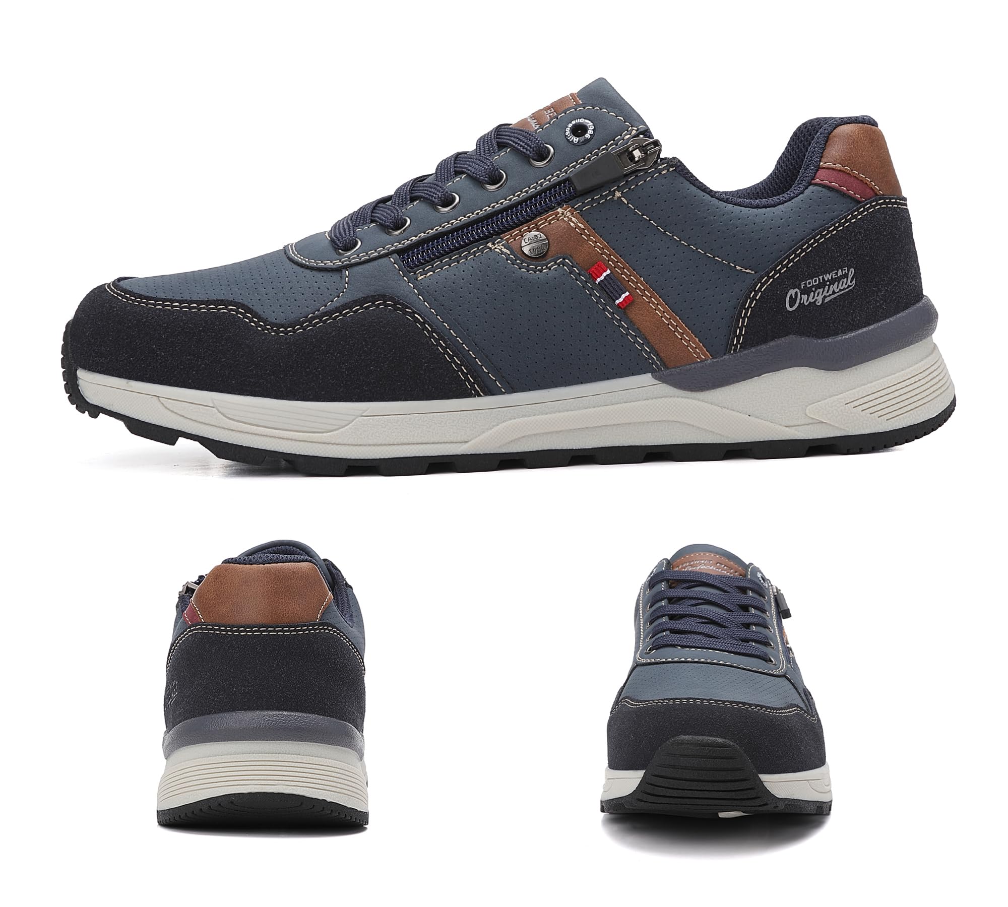 ARRIGO BELLO Sneaker Schuhe Herren Reißverschluss Freizeitschuhe rutschfest Halbschuhe Outdoor Leichte Turnschuhe für Männer 41-46(Blau,43) 2