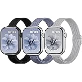 Slim Thin Braided Stretchy Band Compatible with Apple Watch Bands 40mm 41mm 42mm 38mm 44mm 45mm 46mm 49mm Women Men, Nylon Solo Loop Elastic Straps for iWatch Series 11 10 9 8 7 6 5 4 3 Ultra/SE 3/2