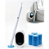 SOPAMI Disposable Toilet Brush with 32 Refills Deep Cleaning Touch Free | Auto Lid Opener Wall-Mounted Toilet Wand Kit for Deep Cleaning Bathroom Touch Free Access Toilet Bowl Cleaner