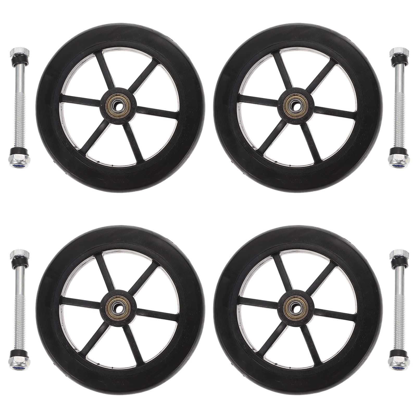 HEMOTON Heavy Duty Wheelchair Front Wheel Replacement Set 8 Inch Universal Castor Wheels for Wheelchairs and Walkers Non-Slip Wear-Resistant Indoor Outdoor
