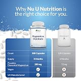 Nu U Nutrition Magnesium Glycinate 1000mg 180 Capsules Vegan UK Made view 4