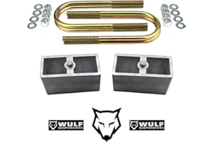 WULF SUSPENSIONS WULF 2" Rear Drop Block Lowering Kit with U-Bolts compatible with Toyota Nissan Mazda