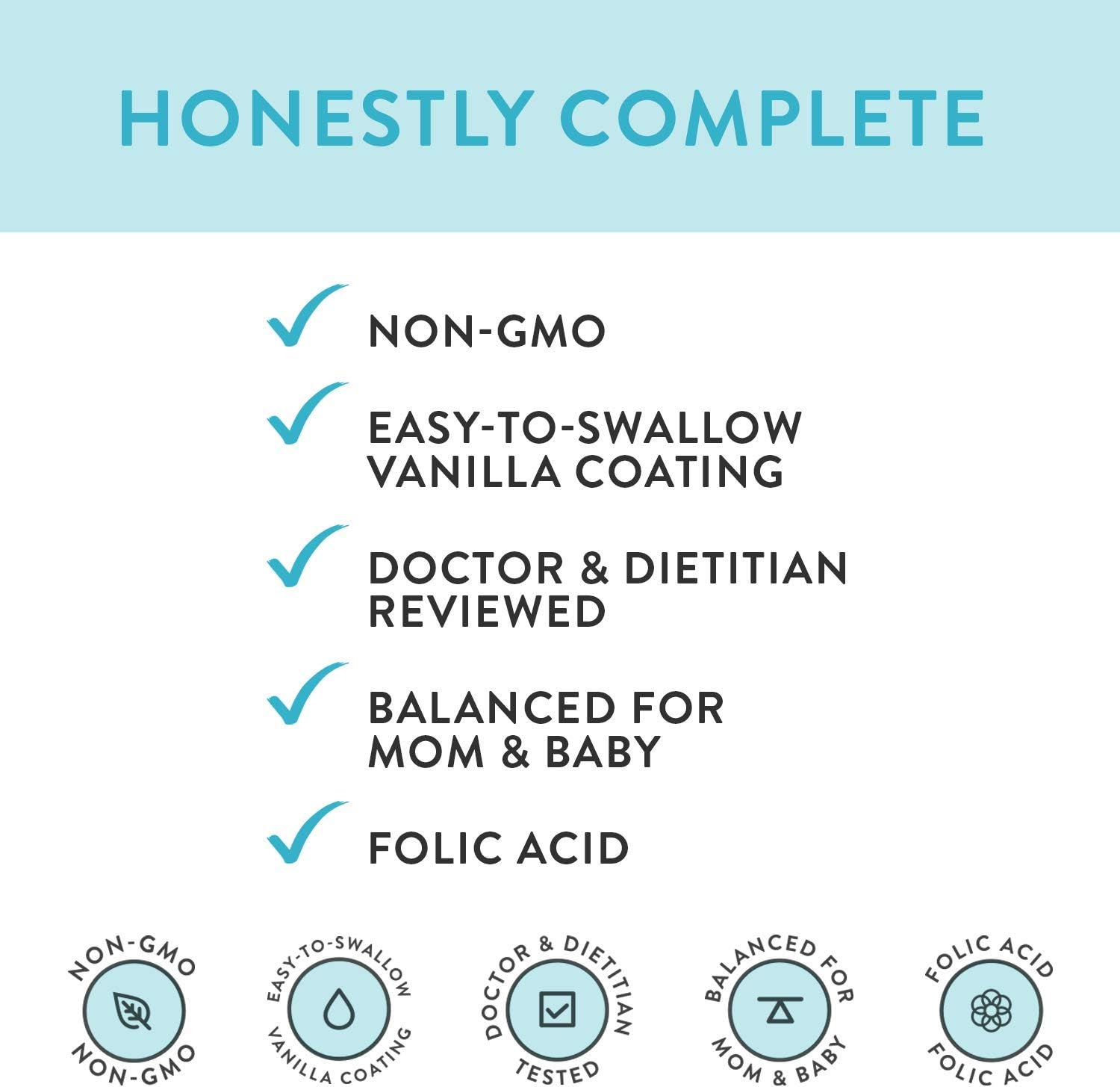 The Honest Company Prenatal Once Daily | Prenatal Vitamins | Non - GMO | Folic Acid, Vitamin A, Vitamin D & Vitamin E, Iron & Choline |, Basic Pineapple, 30 Count (Pack of 1): Health & Personal Care
