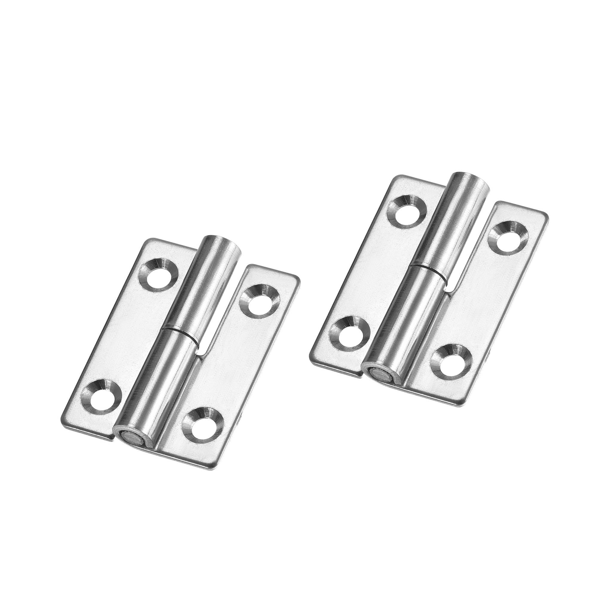 sourcing map Lift Off Hinge, Right Handedness Mini Stainless Steel Hinge Detachable Slip Joint Small Flag Hinges 50mm Long 36mm Open Width 2pcs