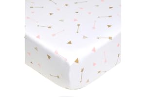 American Baby Company Fitted Pack N Play Playard Sheet 27" x 39", Soft Breathable 100% Cotton Jersey Pack and Play Sheet, Spa