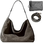 Suede Hobo Bag for Women Hand-Woven Bag Made of Suede Fabric Casual Tote Bag