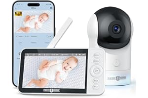 PARIS RHÔNE Video Baby Monitor, 2K UHD WiFi Camera, Night Vision, 5” Smart Baby Monitor with App Control, Motion and Cry Detection, AI Tracking, Three-Way Audio, RGB Night Light, Lullabies