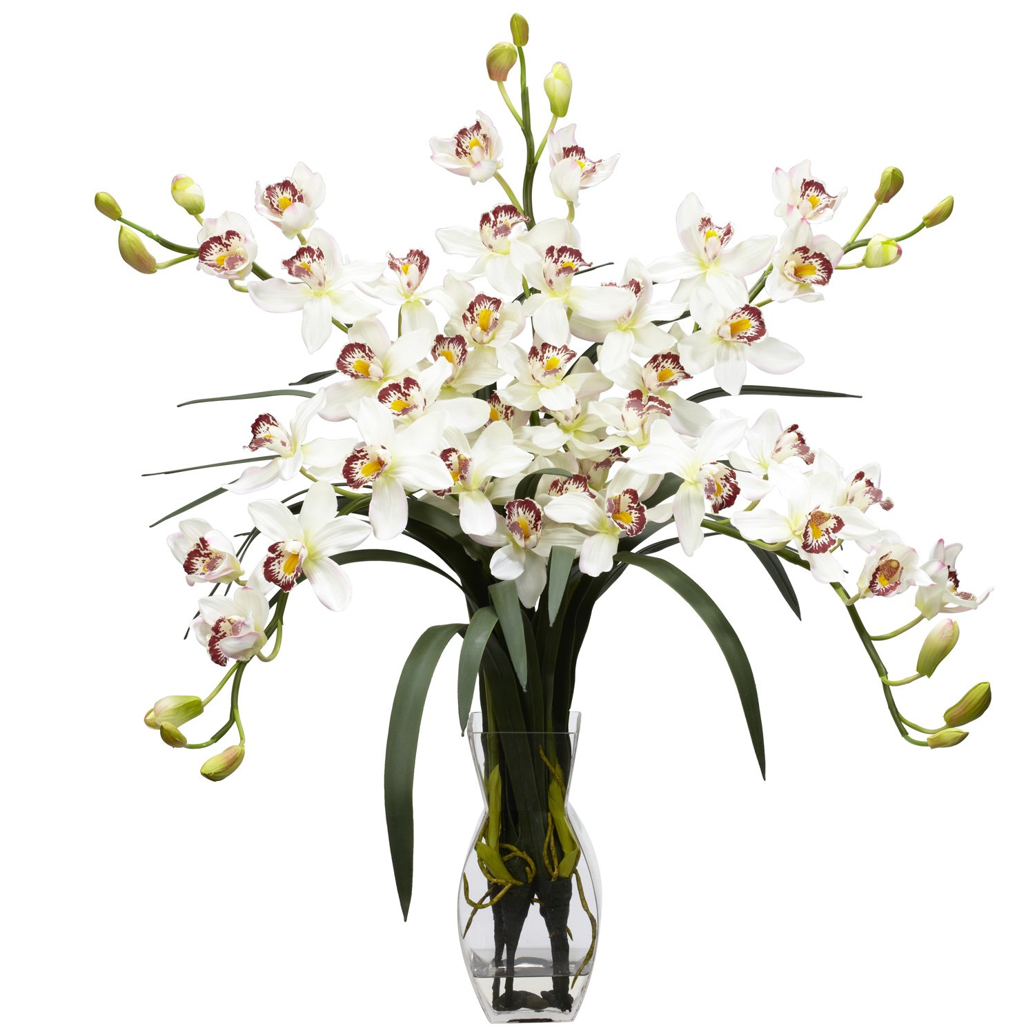 Buy Nearly Natural 1184 Wh Cymbidium Orchid Silk Flower