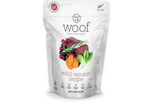 THE NEW ZEALAND NATURAL PET FOOD CO. WOOF Wild Venison Freeze Dried Raw Dog Food, Mixer, or Topper, or Treat - High Protein, Natural, Limited Ingredient Recipe 9.9oz