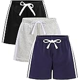 GFQLONG 5 Pack Toddler Boys Girls Cotton Athletic Running Shorts, Kids Summer Casual Fashion Soccer Shorts