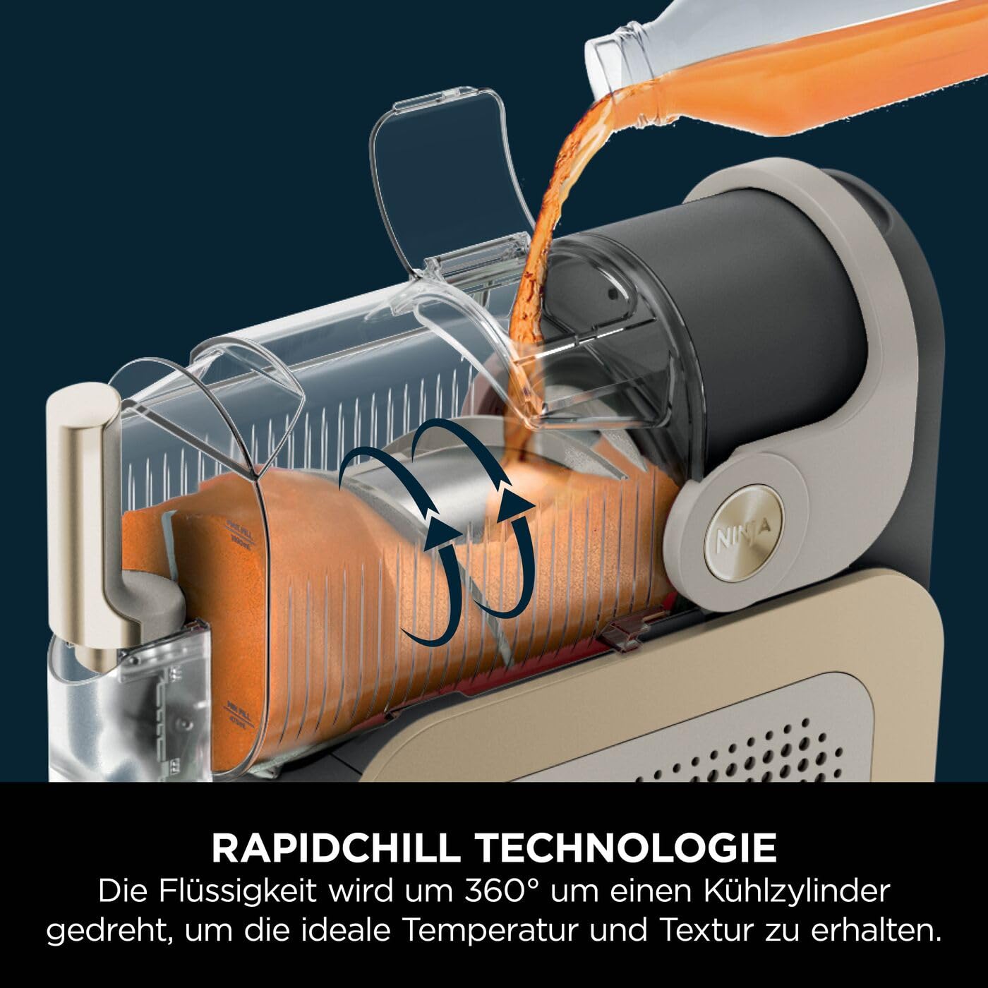 Ninja SLUSHi Maschine für Slush, Eis-Cocktails, Frappé, Milchshakes & gefrorenen Saft, ohne Eis oder Vorbereitungsaufwand, WhisperChill-Technology, fasst 1,9 L, Stone Gold, FS301EUSTGD 7