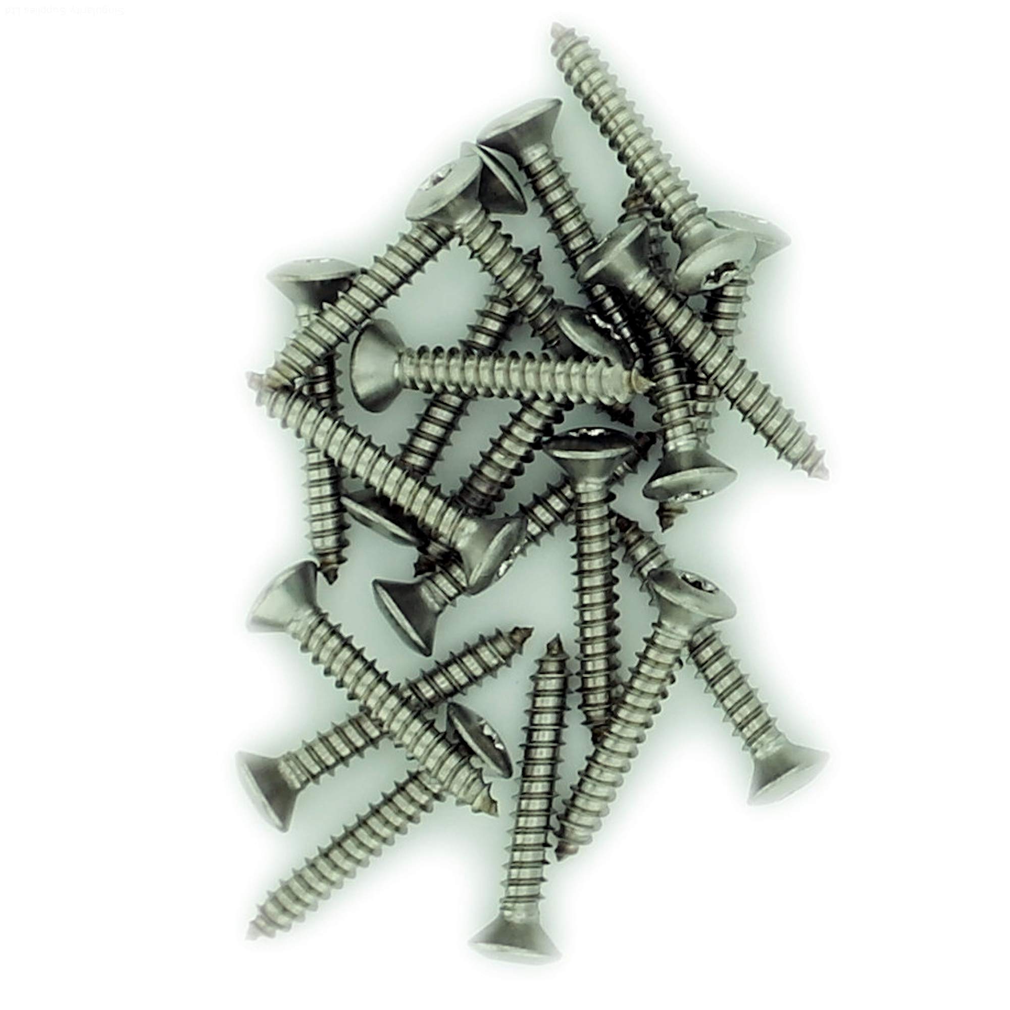 No.10 x 0.75 (4.8mm x 19mm) TX Raised Countersunk Self-Tapping Screw - Stainless Steel (A2) (Pack of 20)