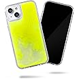 SteepLab Flowing Neon Sand Liquid Case for iPhone 13 (2021, 6.1") - Full Body Protection with Raised Bezel (Neon-Yellow Lemonade)