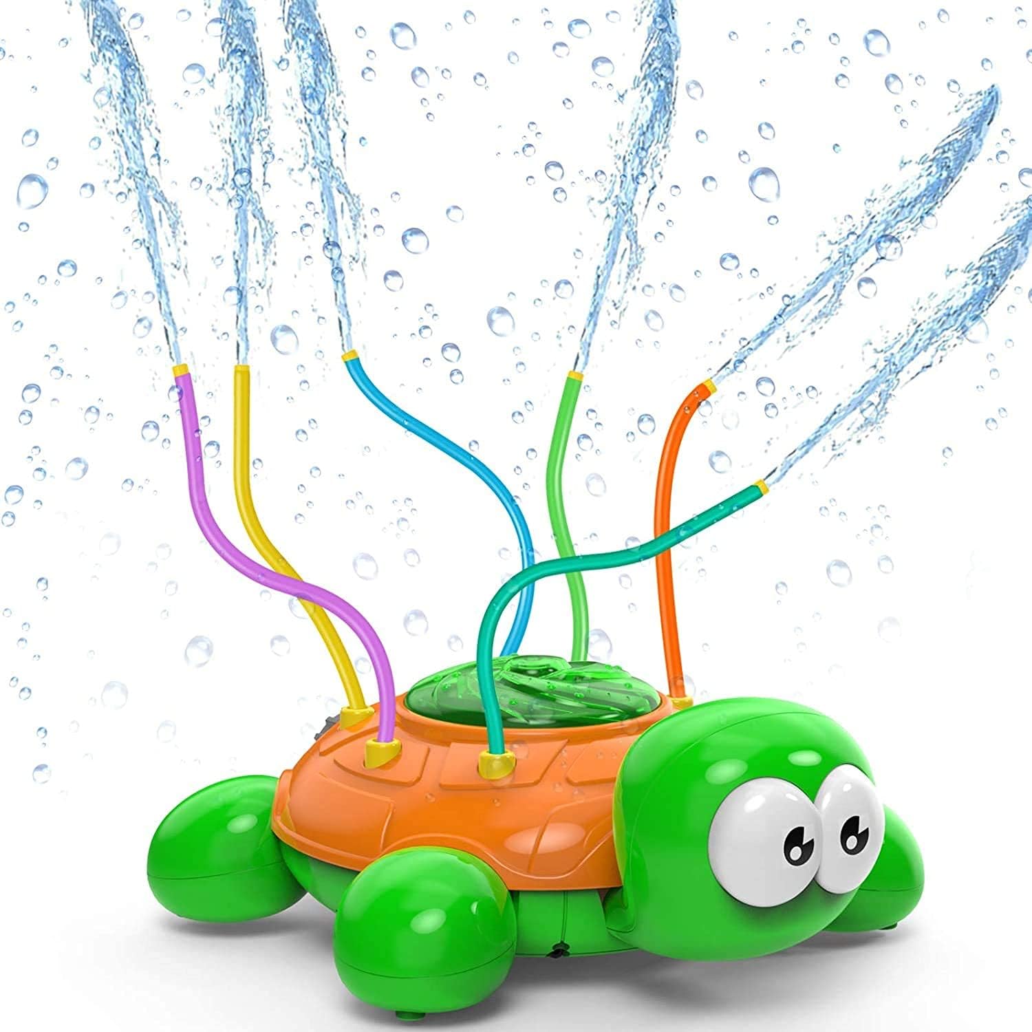 KQL Outdoor Sprinklers for Children and Toddlers, Rotating Tortoise Sprinklers in The Backyard