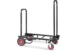 Pyle Dolly Cart - Folding Hand Truck with Wheels, 8-in-1 Convertible Equipment Trolley, 200 lbs Capacity, Heavy Duty, Expanda