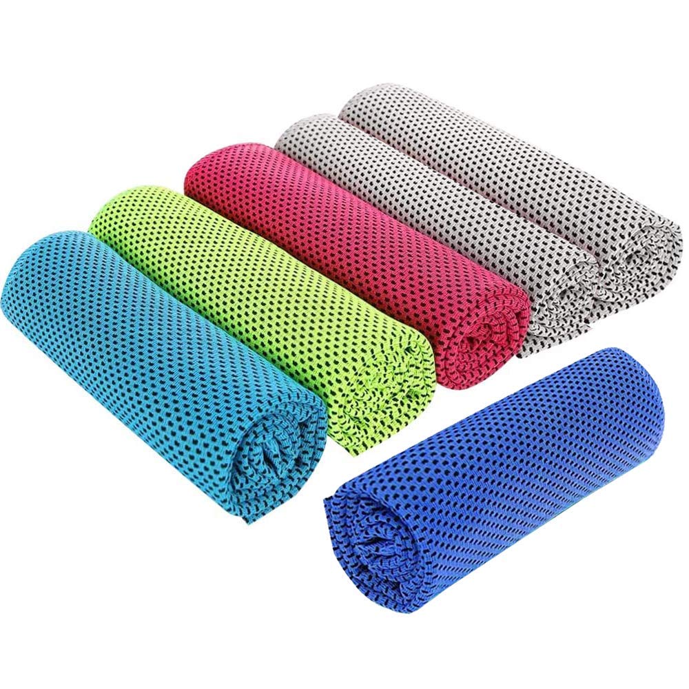 NA 6 Pcs Cooling Towels Ice Towel Cool Towel Gym Towels 80 x 30 cm Microfiber Towel Cool Towel Instant Cooling Relief for Yoga Gym Camping Hiking Cycling Golf Football Travel Outdoor Sports