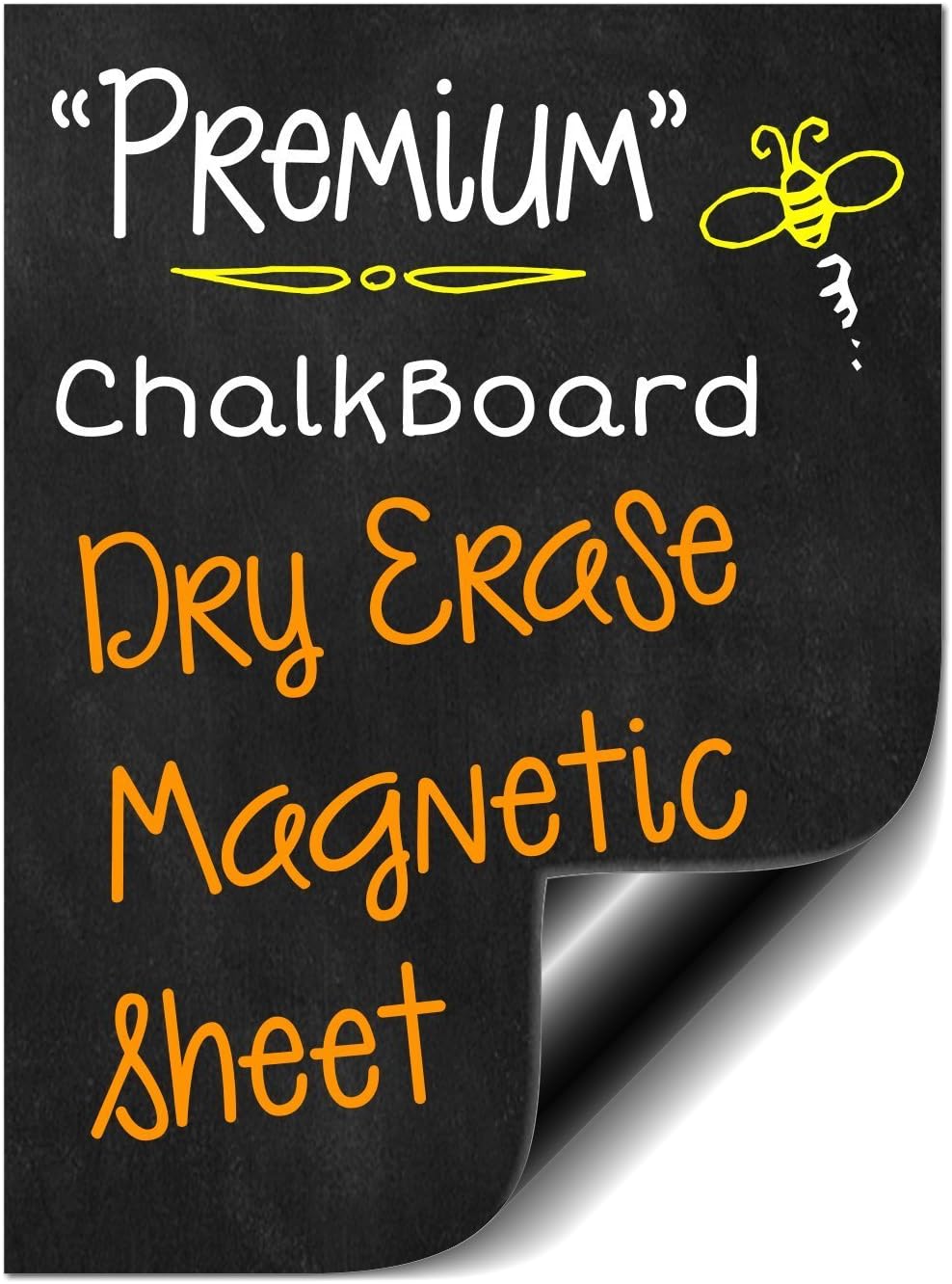 Bigtime Signs Flexible Magnetic Black Dry Erase Chalkboard Design Message Board To Do List for Refrigerator for Use as Weekly Planner Calendar, Behavior or Reward Chart | 16" Black | ClipBrdDryErase