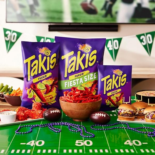 TAKIS FUEGO, HOT CHILI PEPPER & LIME FLAVORED EXTREME SPICY ROLLED TORTILLA CHIPS SNACK SIZE BAG