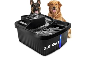 Bestcosy Dog Water Fountain, 2 Gallon/7.5L Large Dog Water Bowl Dispenser, BPA-Free, with Multi-Filtration& Ultra Quiet Pump& LED Shortage Reminder, for Multi-Pet Family