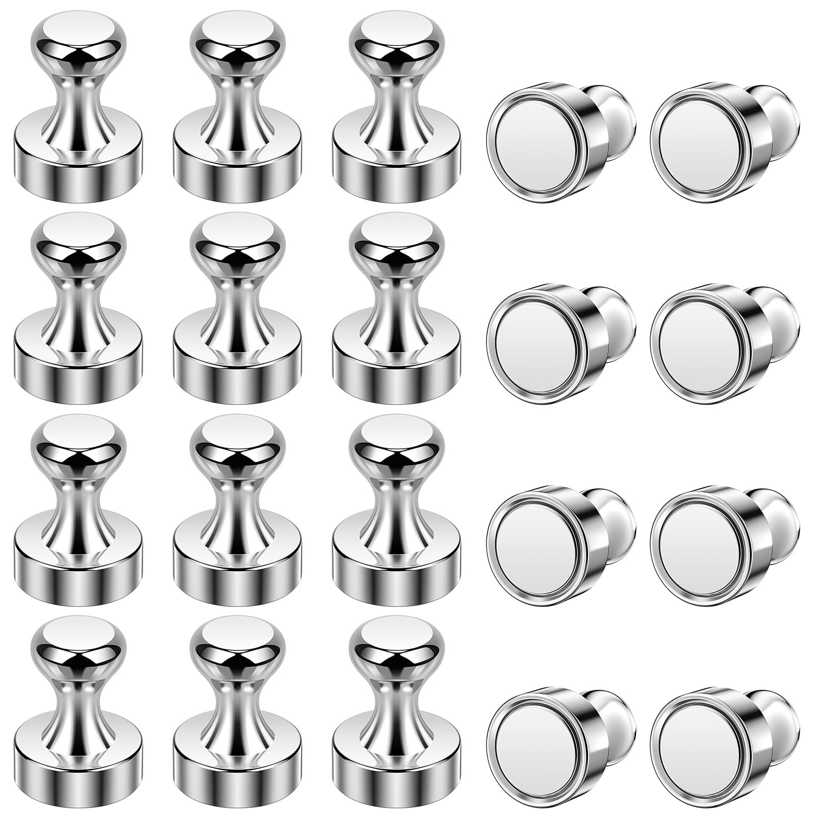 Wukong 20 Pack Fridge Magnets Strong, 12x16mm Refrigerator Magnets Push Pins, Magnetic Thumb Tacks for Whiteboard, Notice Board and Office — image 1