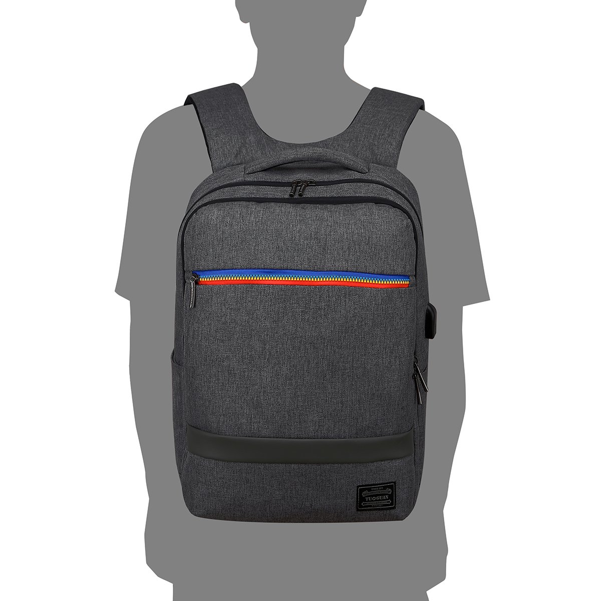 Water Resistant Laptop Backpack Anti-Theft Slim Business Bag with USB Charging Port Fits 15.6 Inch Laptop Notebook Macbook Tablet Computer for College Student Size 11.8\