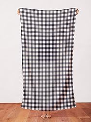 PBS Fabrics Buffalo Check, Navy, Organic Double