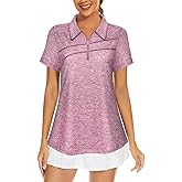 MISS FORTUNE Womens Golf Polo Shirts Quick Dry Athletic Workout Ruuning Yoga Tops