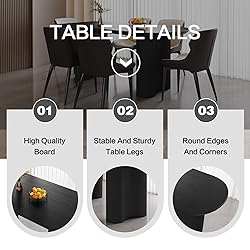 Guyii 62.99" Dining Table Set with 6 Chairs, Modern