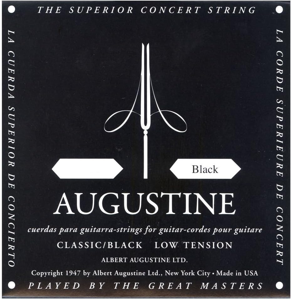 Augustine AUGBLK-5A Coated 80/20 Bronze Classical Guitar Strings, Light