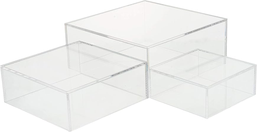 Amazon.com: Red Co. Crystal Clear Small Acrylic Cubic Display Riser ...